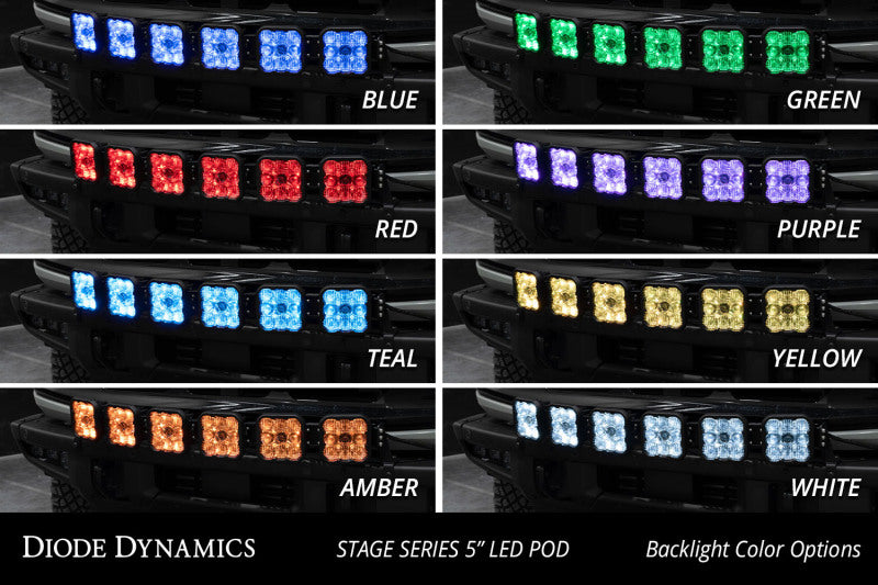 21-25 Ford Bronco Diode Dynamics DD7270 SS5 6-Pod CrossLink Grille Lightbar Kit Pro - White Combo
