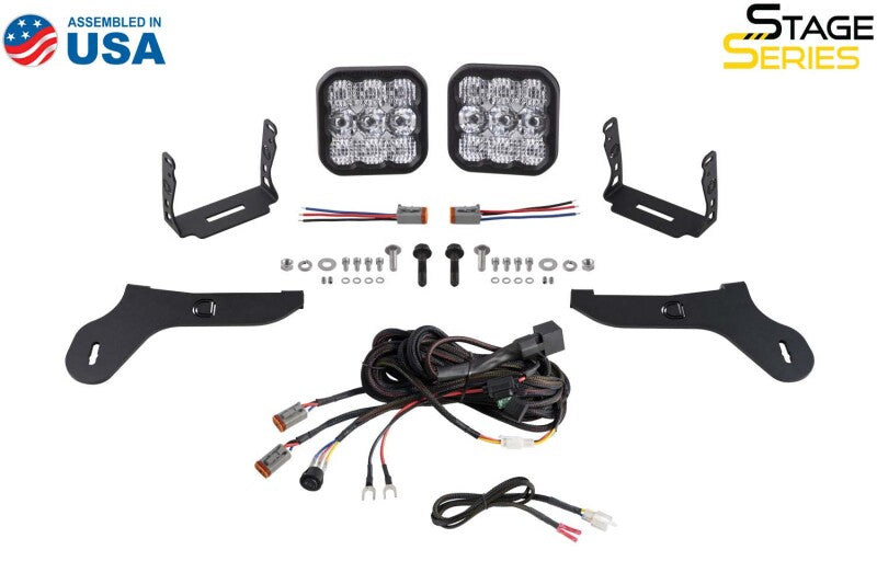 17-20 Ford Raptor Diode Dynamics DD7347 SS5 Bumper LED Pod Light Kit - Sport Yellow Driving